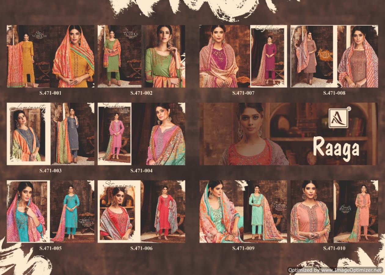 Alok Presents Raagaa Collection Of Fancy Embroidered Dress Materials
