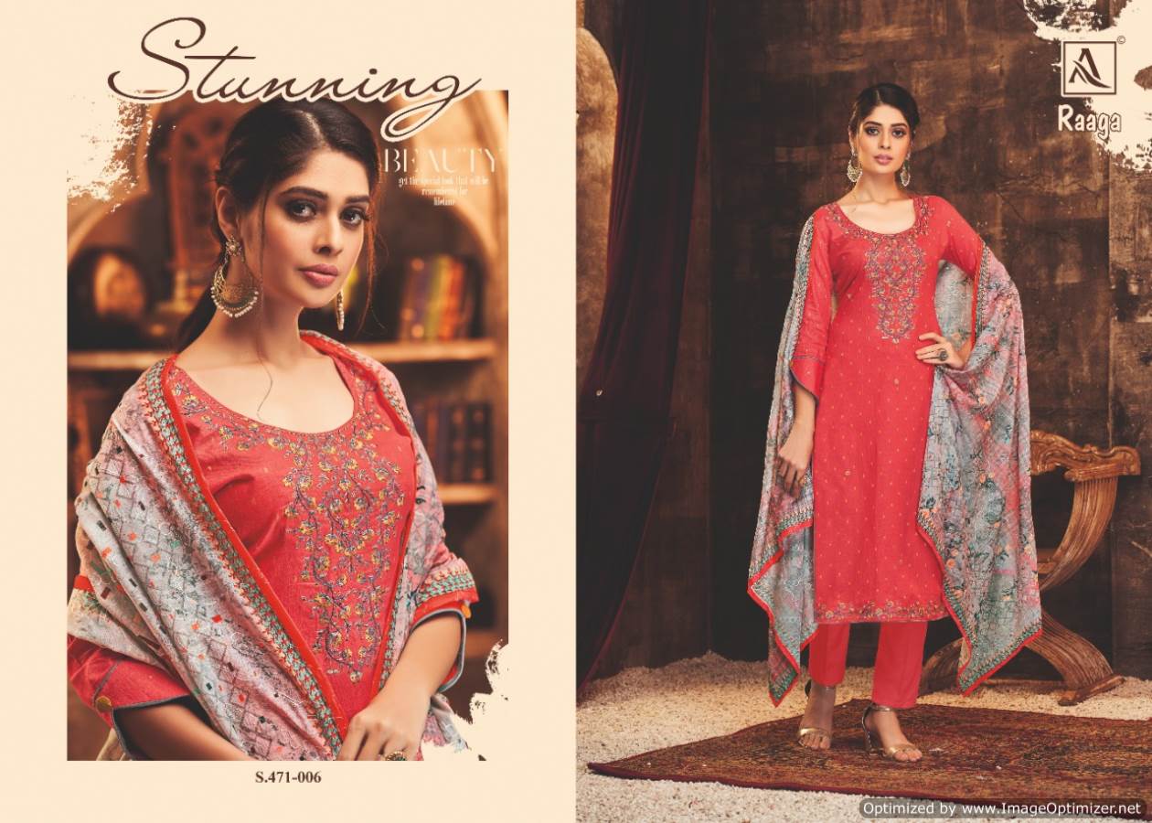 Alok Presents Raagaa Collection Of Fancy Embroidered Dress Materials