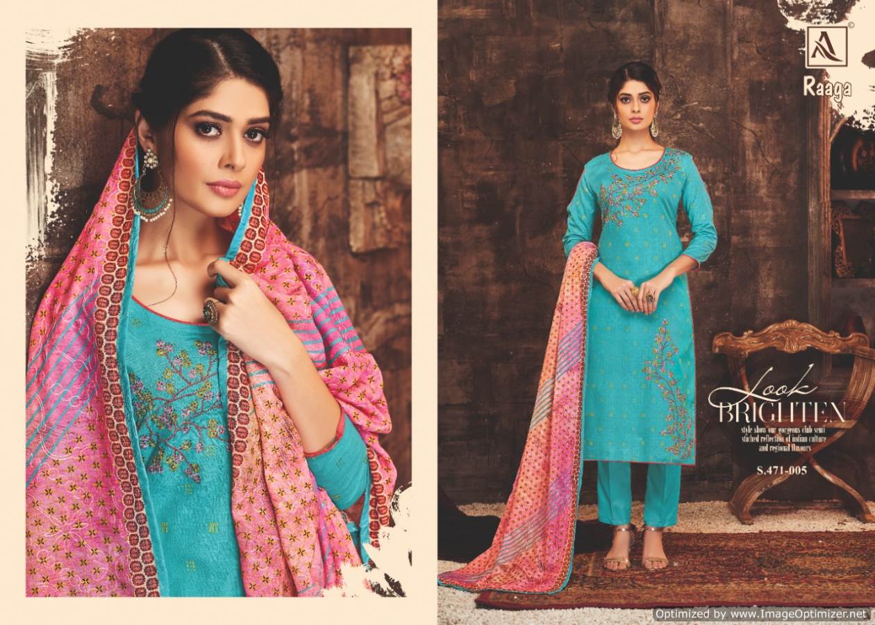 Alok Presents Raagaa Collection Of Fancy Embroidered Dress Materials