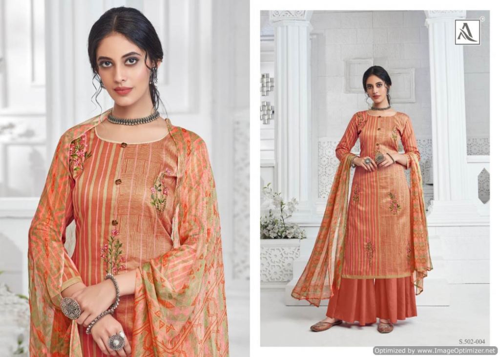 Alok Presents Shreya Collection Of Printed & Embroidered Jam Cotton Dress Materials