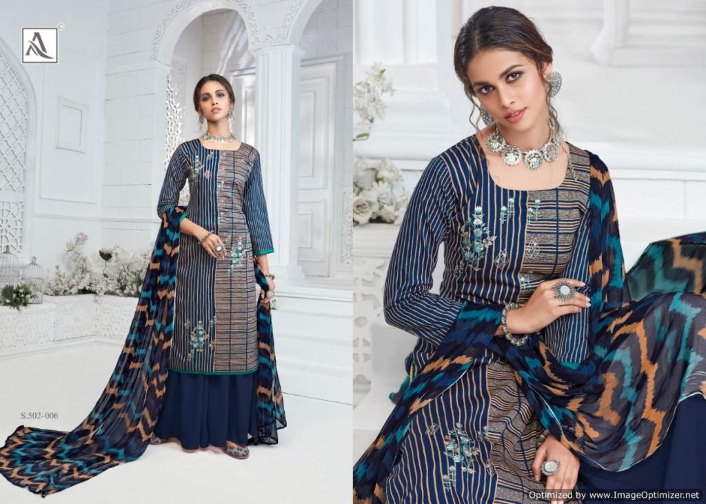 Alok Presents Shreya Collection Of Printed & Embroidered Jam Cotton Dress Materials