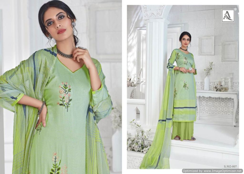 Alok Presents Shreya Collection Of Printed & Embroidered Jam Cotton Dress Materials