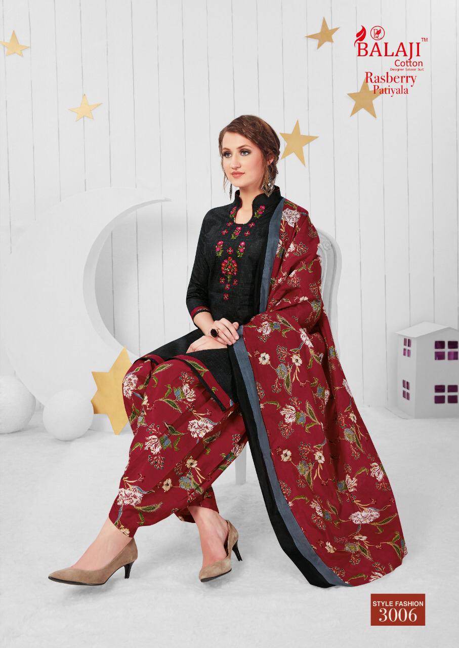 Balaji Presents Rasberry Patiyala 3 Collection Of Ready-made Cotton Patiyala Dresses