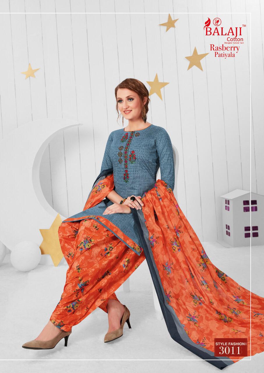 Balaji Presents Rasberry Patiyala 3 Collection Of Ready-made Cotton Patiyala Dresses