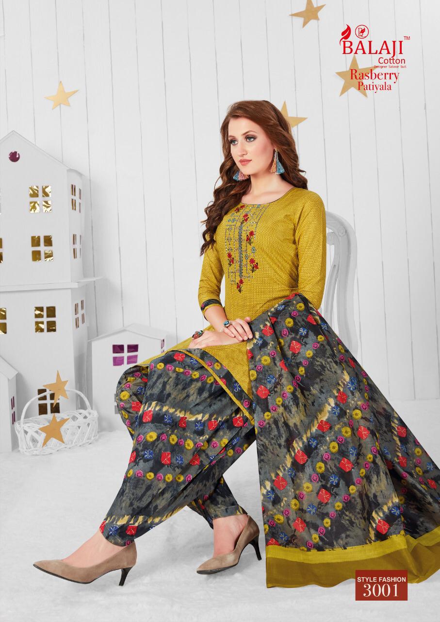 Balaji Presents Rasberry Patiyala 3 Collection Of Ready-made Cotton Patiyala Dresses