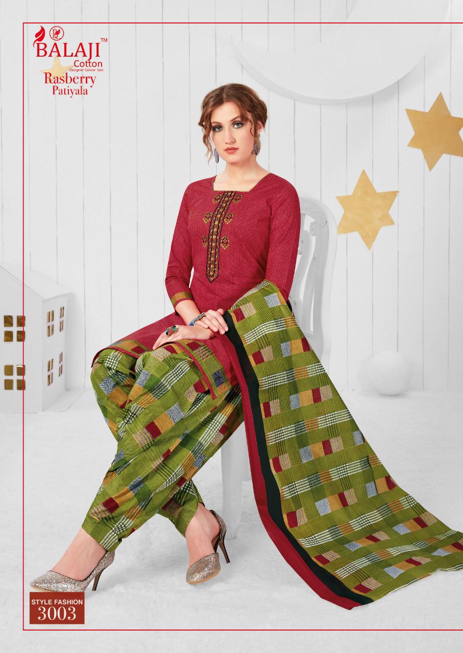 Balaji Presents Rasberry Patiyala 3 Collection Of Ready-made Cotton Patiyala Dresses