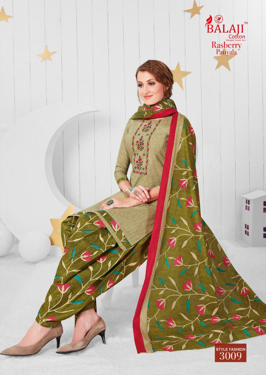 Balaji Presents Rasberry Patiyala 3 Collection Of Ready-made Cotton Patiyala Dresses