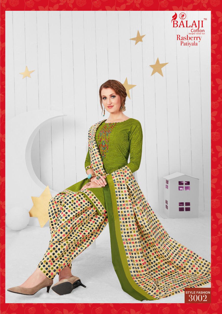 Balaji Presents Rasberry Patiyala 3 Collection Of Ready-made Cotton Patiyala Dresses