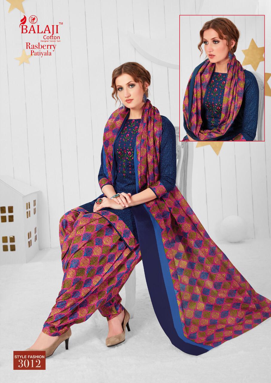 Balaji Presents Rasberry Patiyala 3 Collection Of Ready-made Cotton Patiyala Dresses