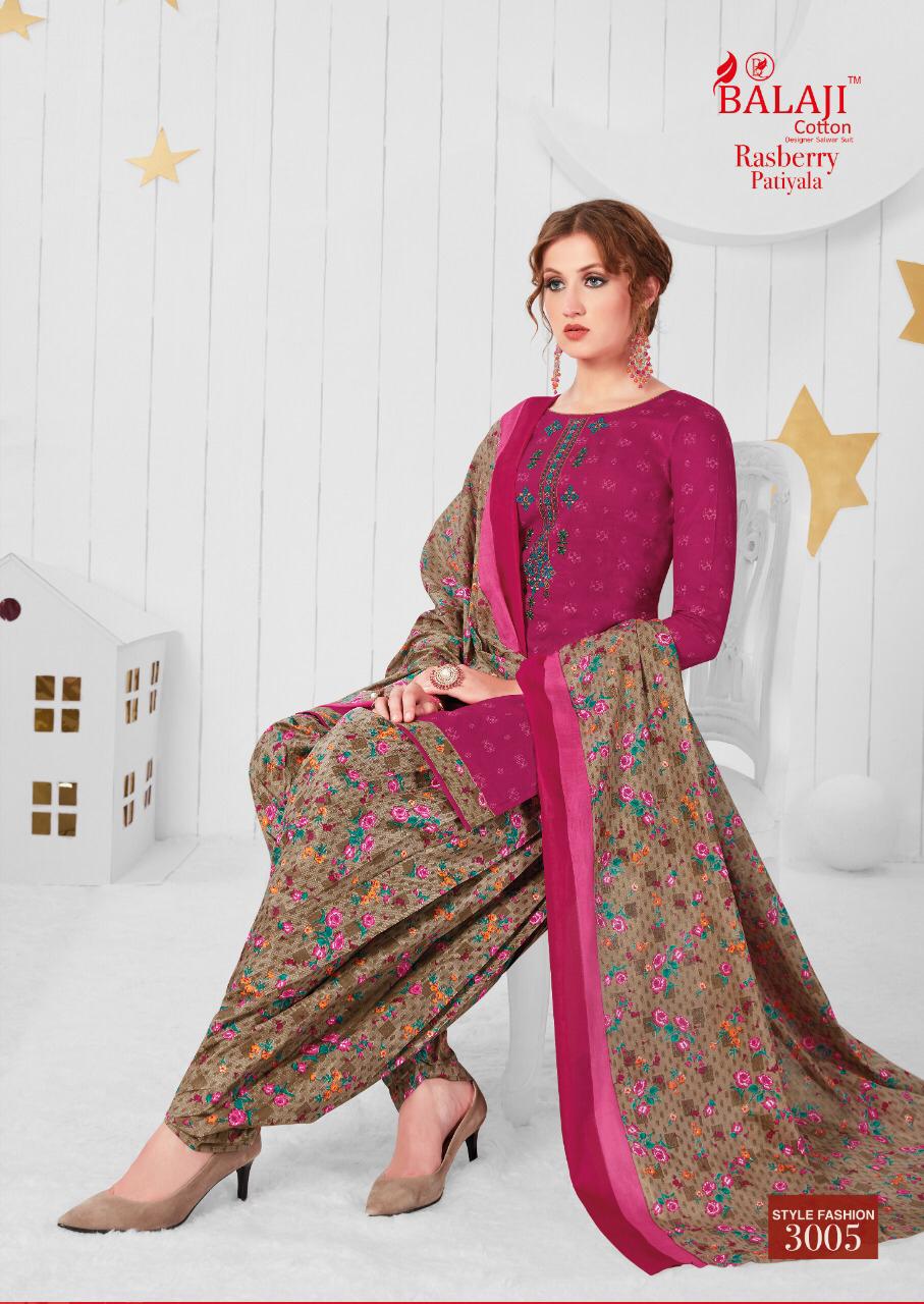 Balaji Presents Rasberry Patiyala 3 Collection Of Ready-made Cotton Patiyala Dresses