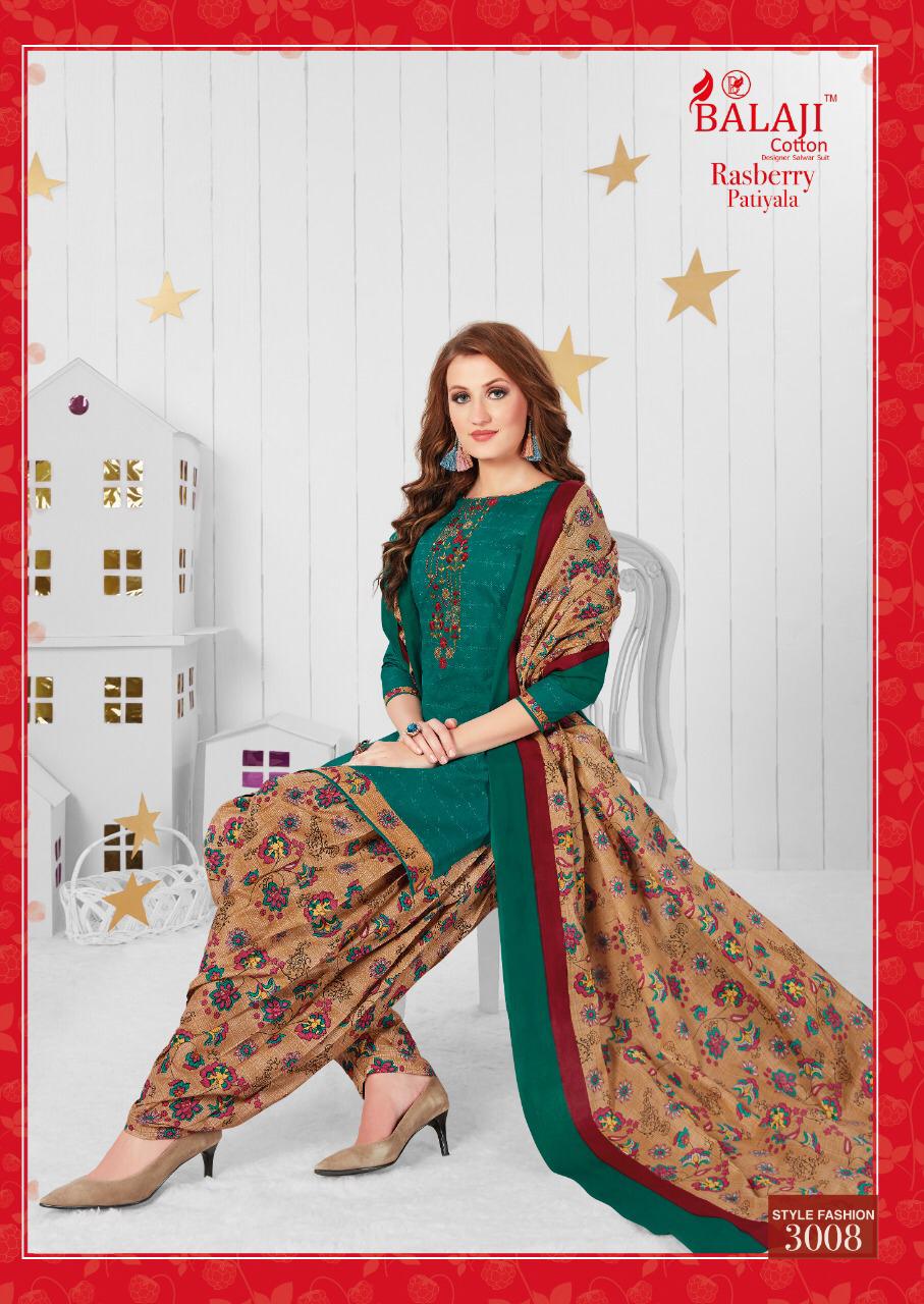 Balaji Presents Rasberry Patiyala 3 Collection Of Ready-made Cotton Patiyala Dresses