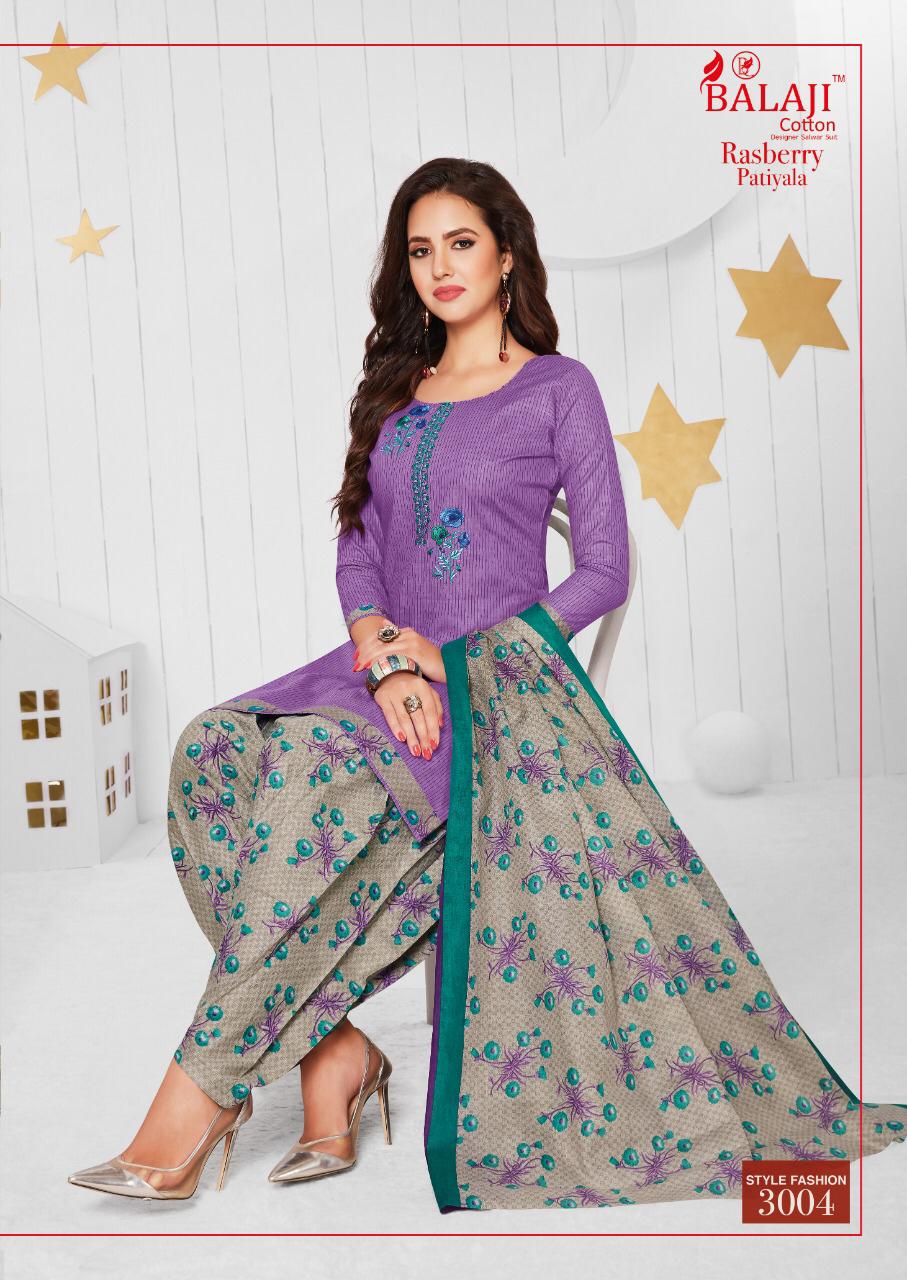 Balaji Presents Rasberry Patiyala 3 Collection Of Ready-made Cotton Patiyala Dresses
