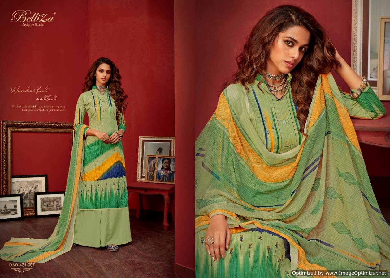 Belliza Presents Farhana 2 Collection Of Digital Printed Pure Cotton Dress Materials