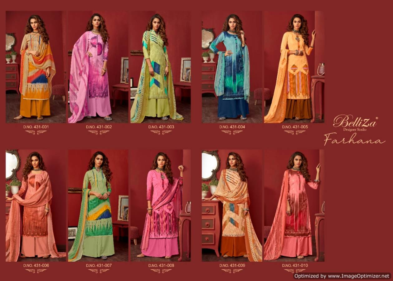 Belliza Presents Farhana 2 Collection Of Digital Printed Pure Cotton Dress Materials