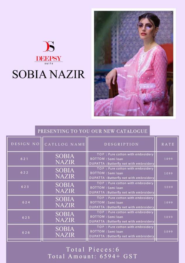 Deepsy Presents Sobia Nazir Collection Of Pure Cotton Embroidered Suits