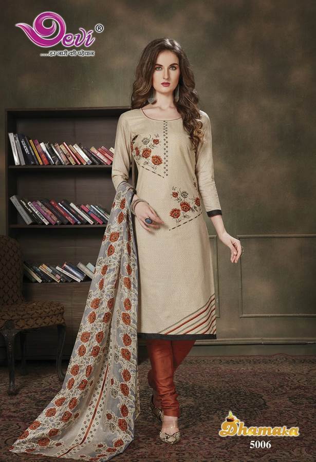 Devi Presents Dhamaka 5 Collection Of Fancy Printed Cotton Dress Materials