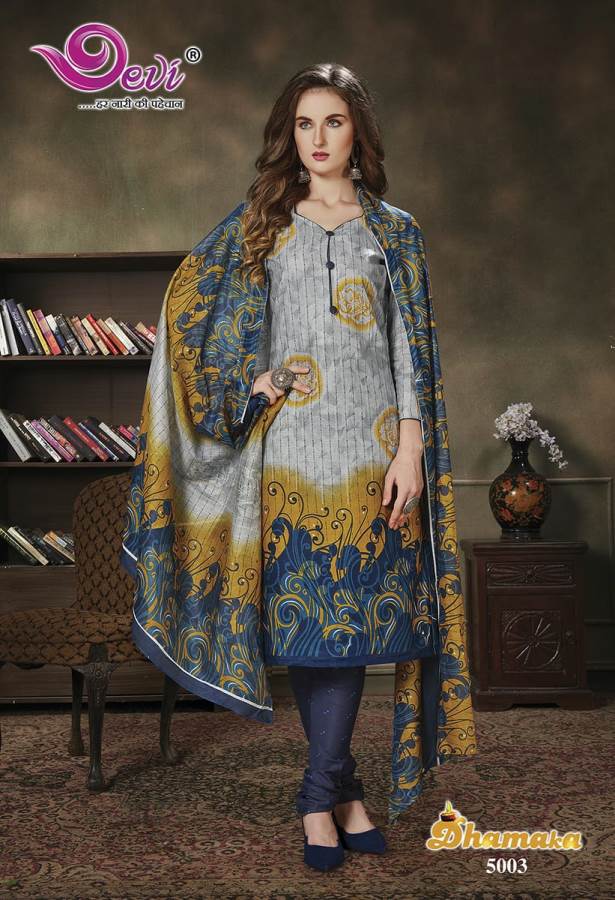 Devi Presents Dhamaka 5 Collection Of Fancy Printed Cotton Dress Materials