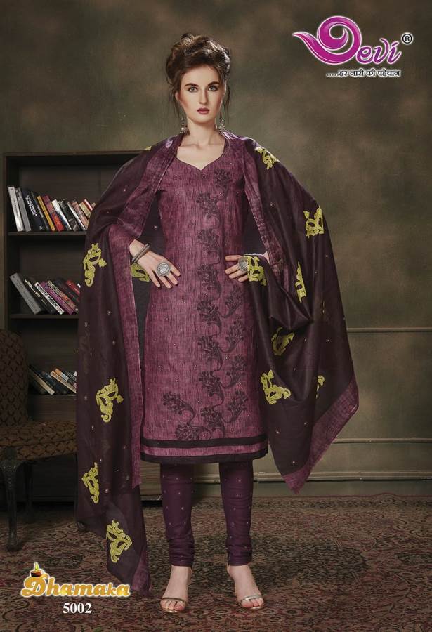 Devi Presents Dhamaka 5 Collection Of Fancy Printed Cotton Dress Materials