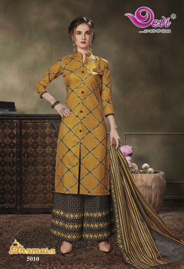 Devi Presents Dhamaka 5 Collection Of Fancy Printed Cotton Dress Materials