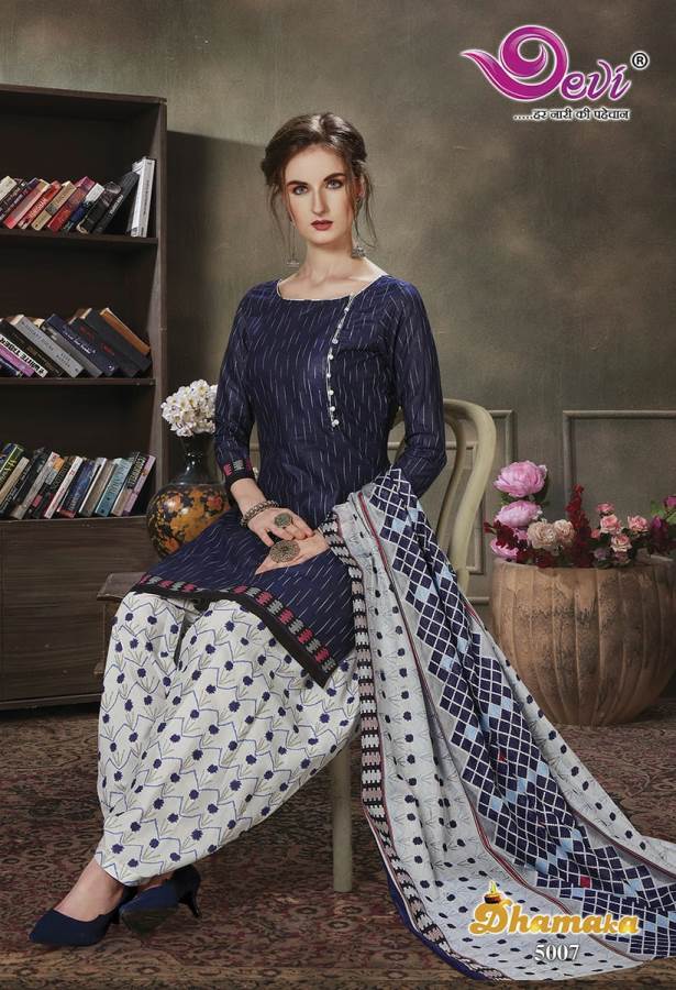 Devi Presents Dhamaka 5 Collection Of Fancy Printed Cotton Dress Materials