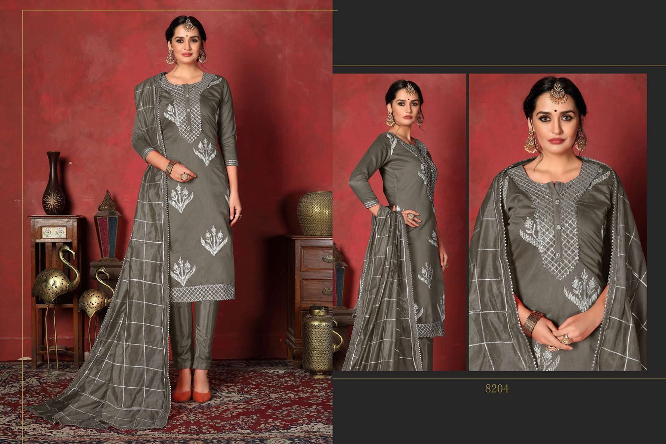 Dwija Presents Rani Collection Of Heavy Silk Dress Materials