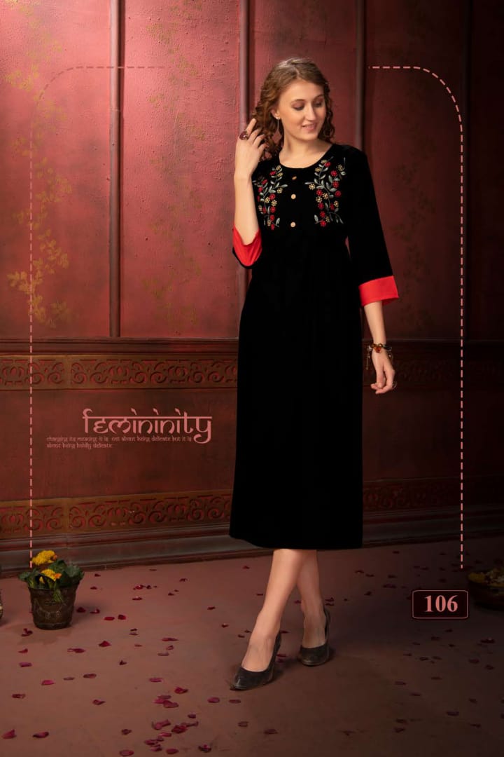 Fashion Talk Presents Panoli Collection Of Rayon Self Embroidered Long Kurtis