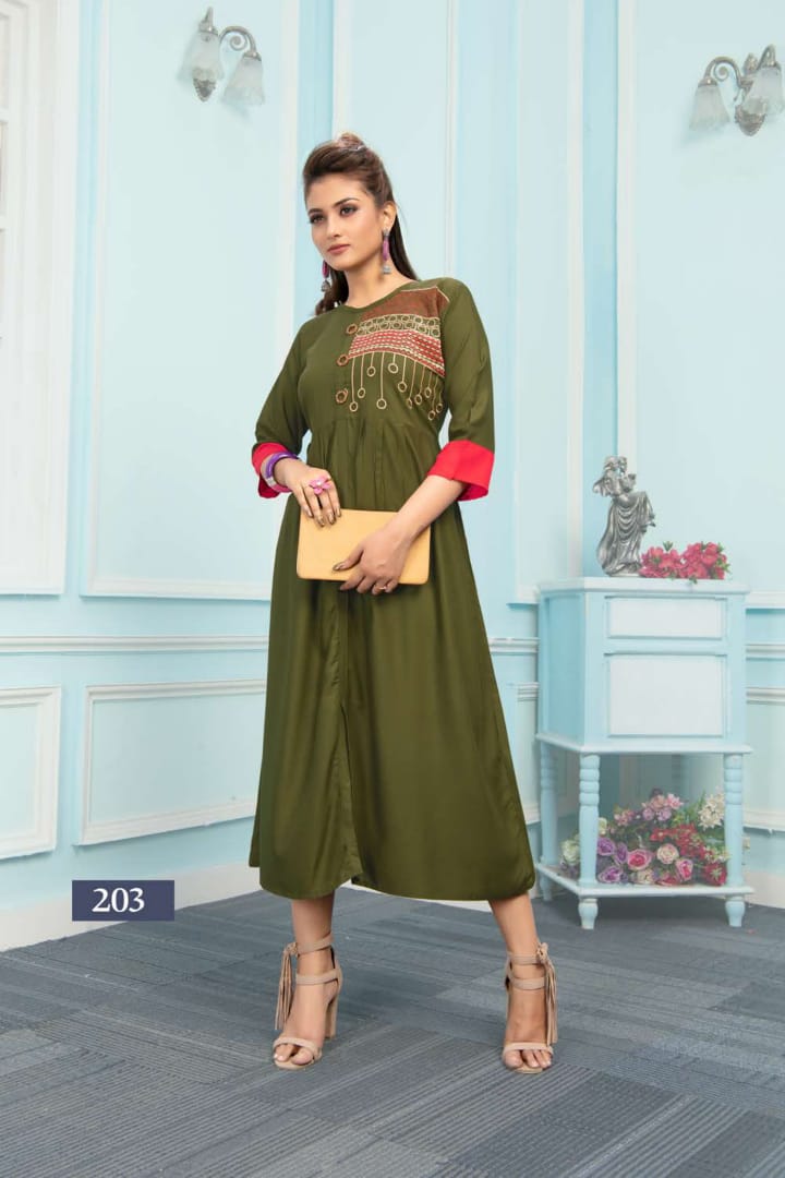 Fashion Talks Presents Mohbattey 2 Collection Of Rayon Embroidered Kurtis