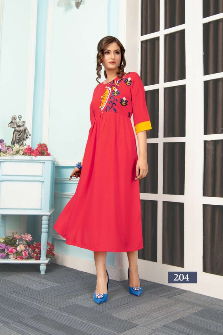 Fashion Talks Presents Mohbattey 2 Collection Of Rayon Embroidered Kurtis