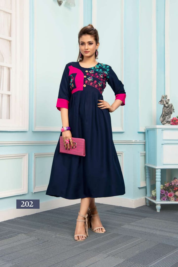 Fashion Talks Presents Mohbattey 2 Collection Of Rayon Embroidered Kurtis