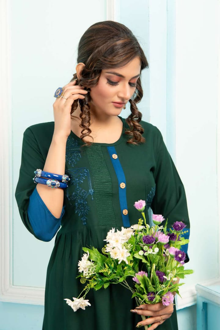 Fashion Talks Presents Mohbattey 2 Collection Of Rayon Embroidered Kurtis