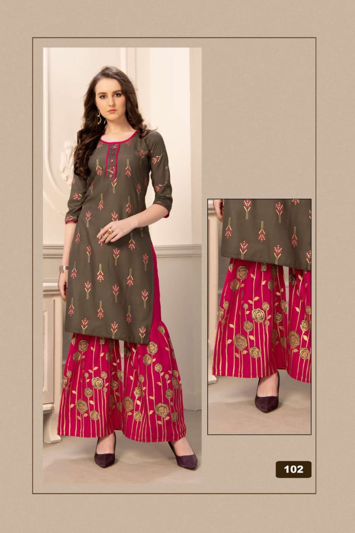 Fashion Talks Presents Plazo Queen Collection Of Printed Kurtis With Sharara