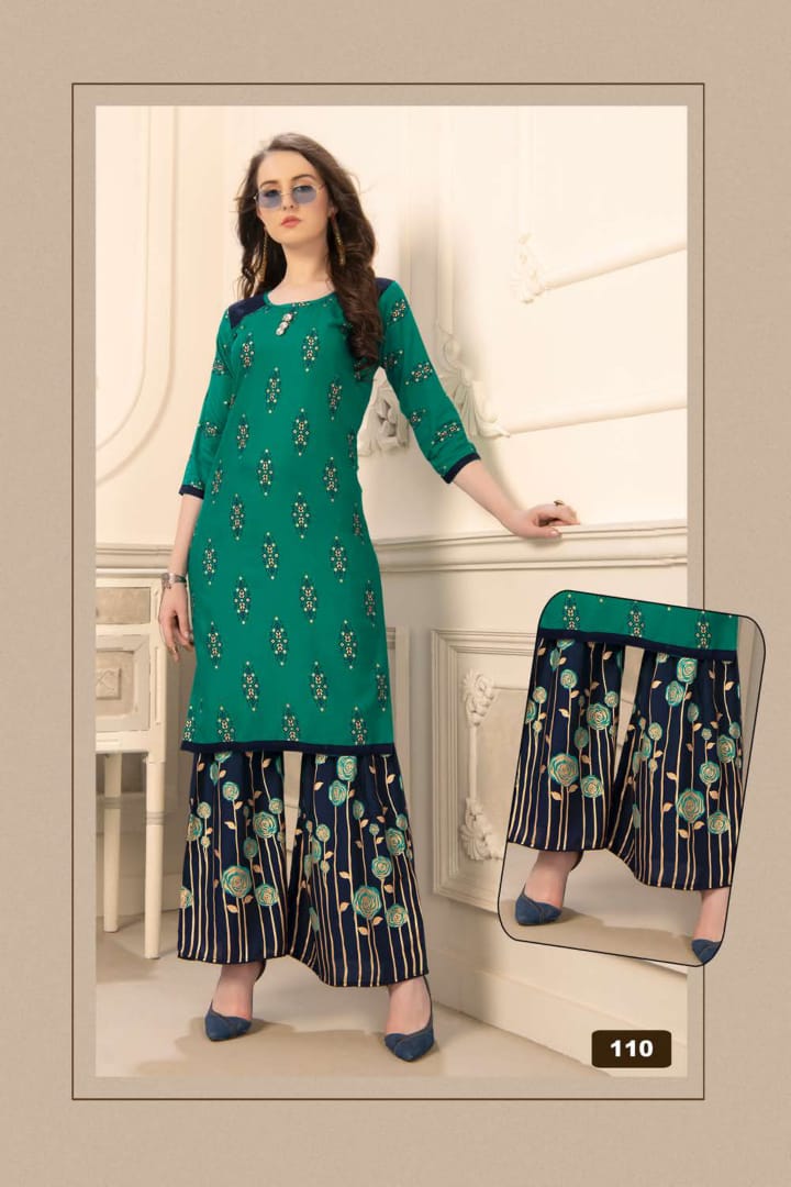 Fashion Talks Presents Plazo Queen Collection Of Printed Kurtis With Sharara