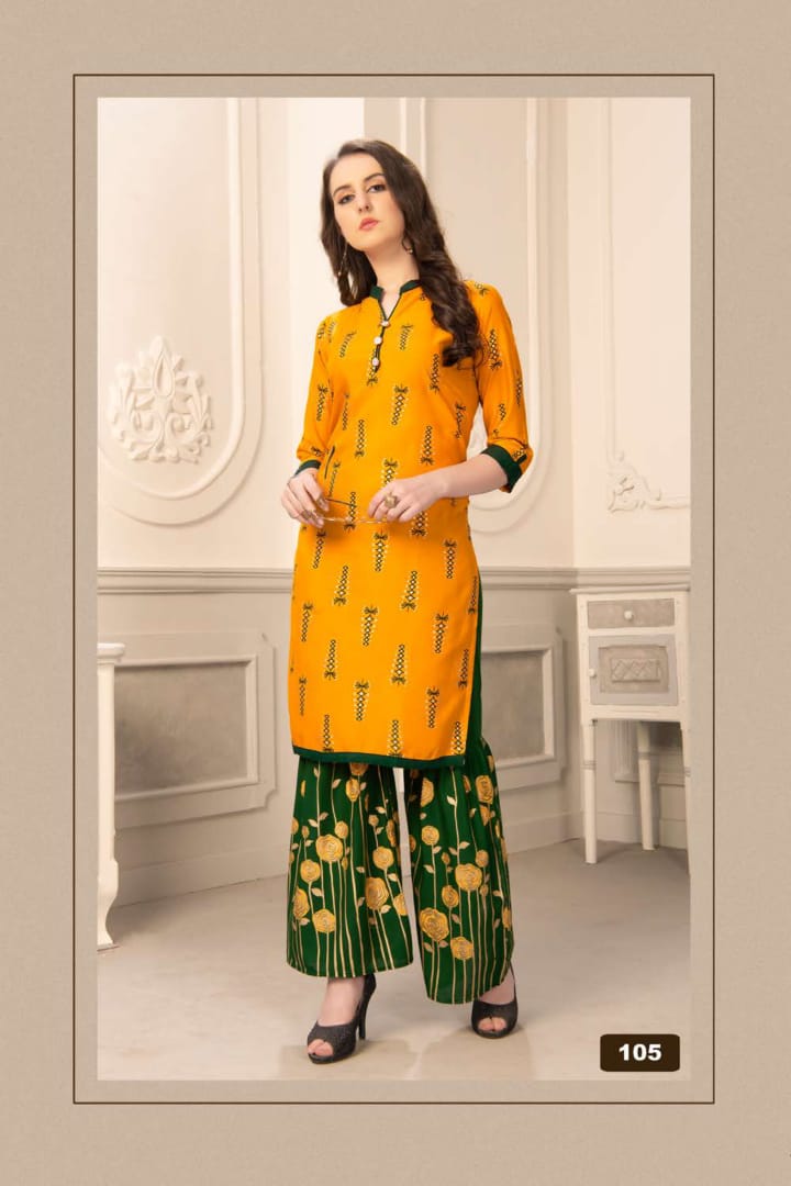 Fashion Talks Presents Plazo Queen Collection Of Printed Kurtis With Sharara