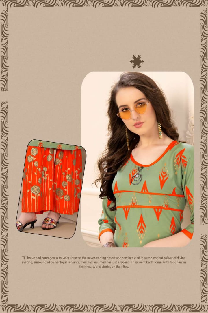 Fashion Talks Presents Plazo Queen Collection Of Printed Kurtis With Sharara