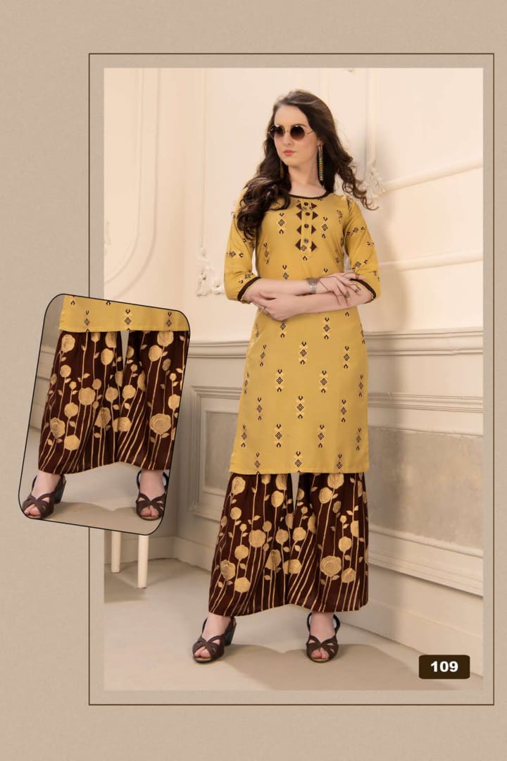 Fashion Talks Presents Plazo Queen Collection Of Printed Kurtis With Sharara