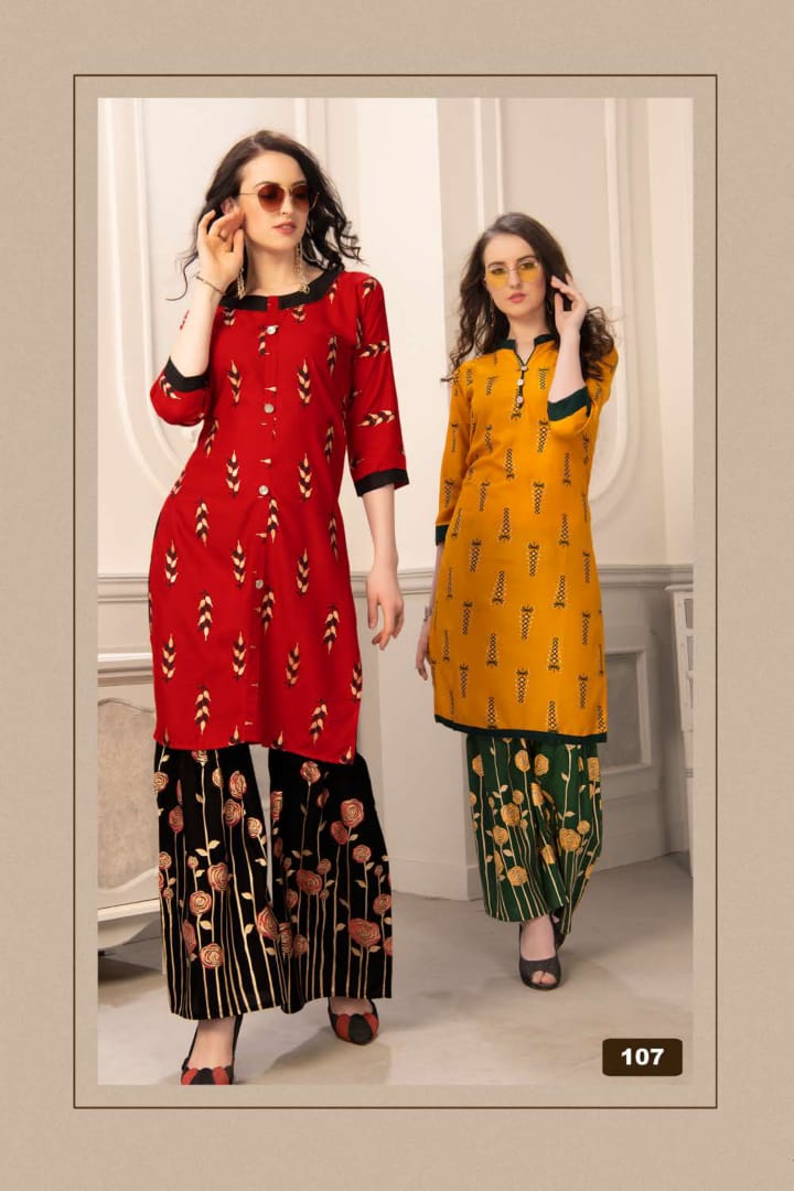 Fashion Talks Presents Plazo Queen Collection Of Printed Kurtis With Sharara