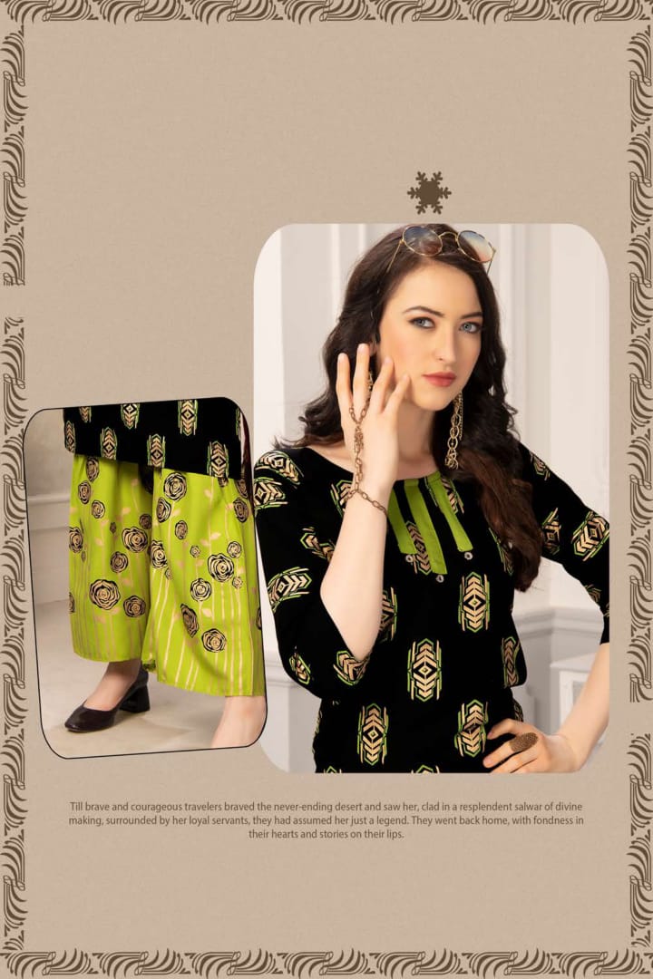 Fashion Talks Presents Plazo Queen Collection Of Printed Kurtis With Sharara