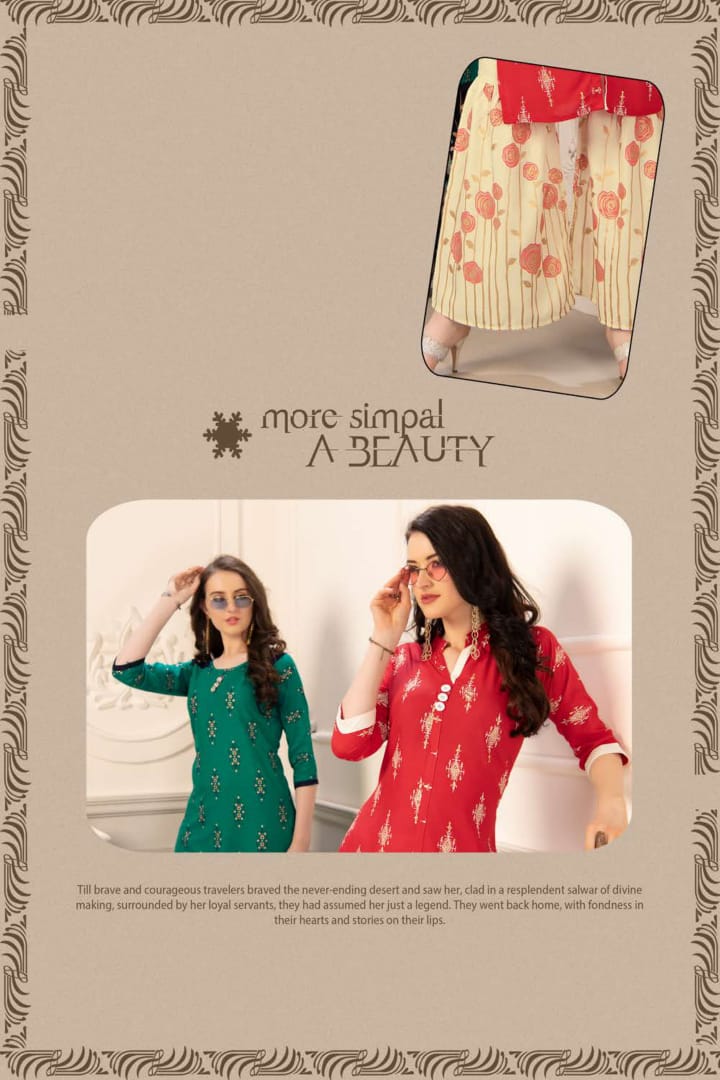 Fashion Talks Presents Plazo Queen Collection Of Printed Kurtis With Sharara