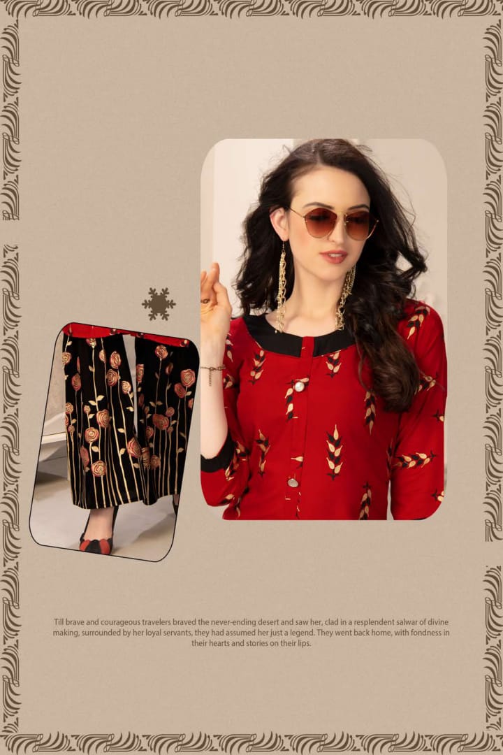Fashion Talks Presents Plazo Queen Collection Of Printed Kurtis With Sharara