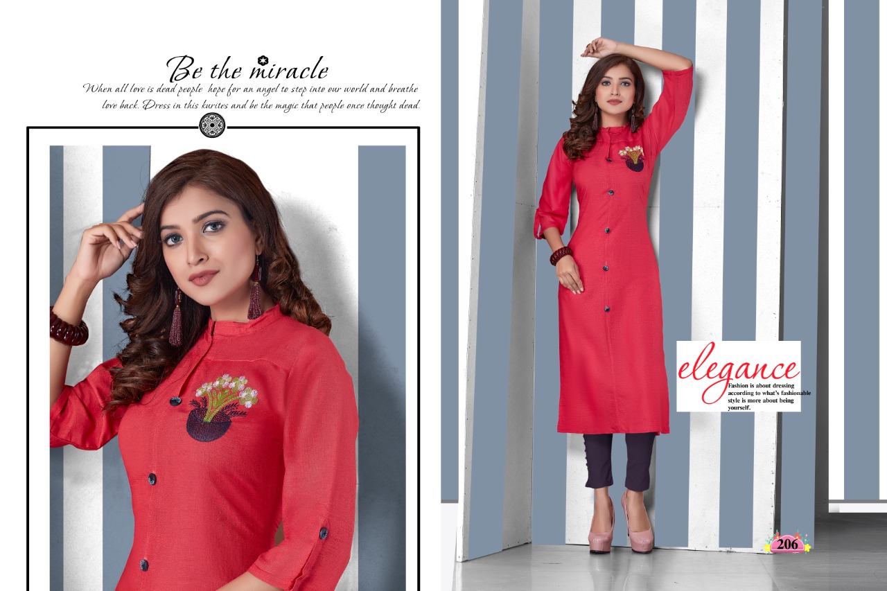 Fc Aura Collection Of Rayon Embroidered Casual Kurtis