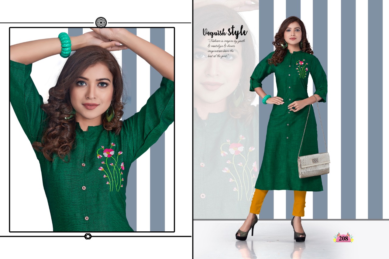 Fc Aura Collection Of Rayon Embroidered Casual Kurtis