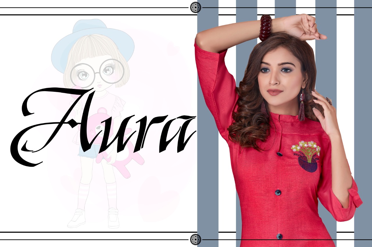 Fc Aura Collection Of Rayon Embroidered Casual Kurtis