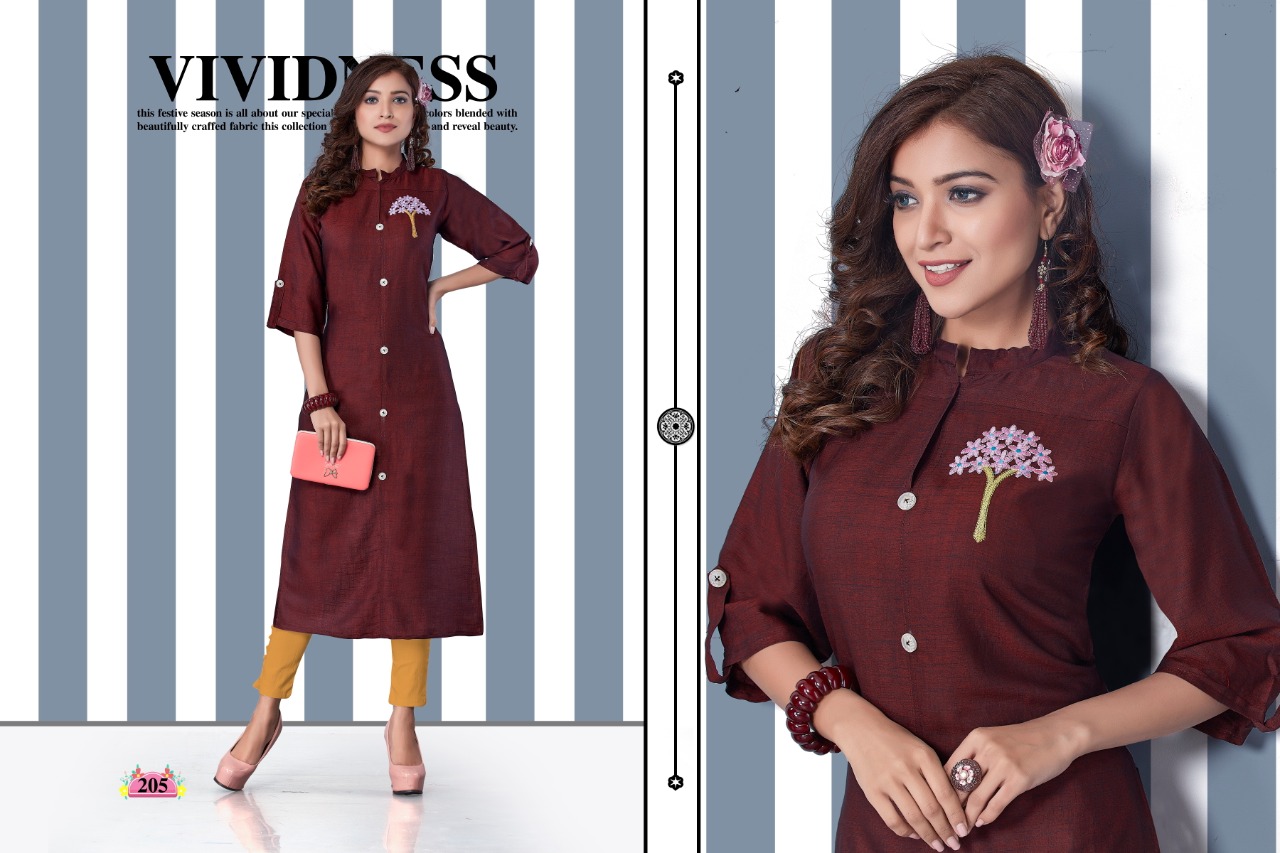 Fc Aura Collection Of Rayon Embroidered Casual Kurtis