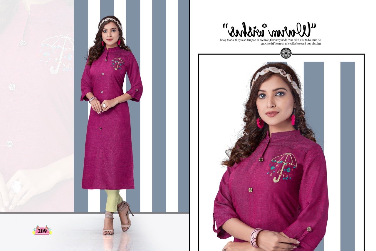 Fc Aura Collection Of Rayon Embroidered Casual Kurtis