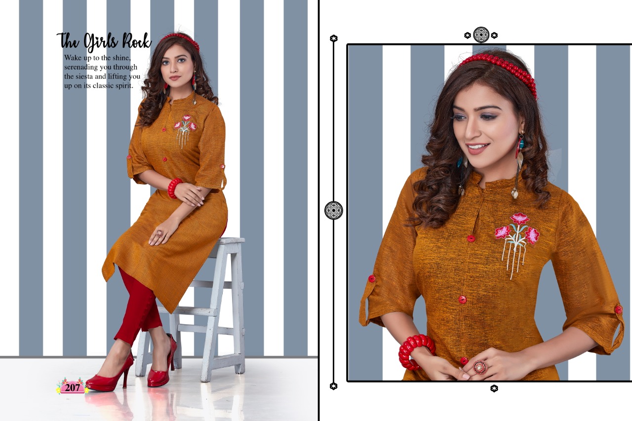 Fc Aura Collection Of Rayon Embroidered Casual Kurtis