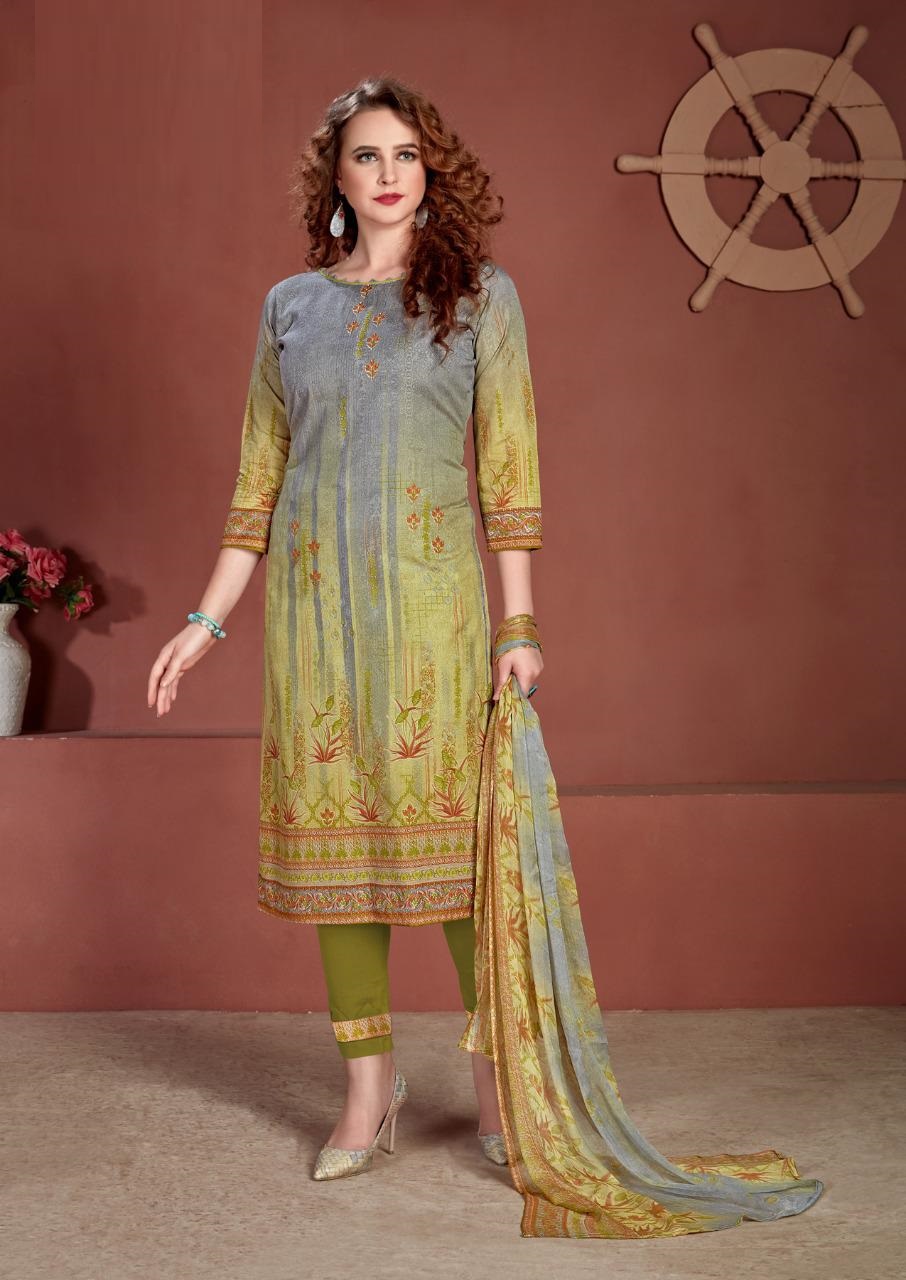Fc Gulzar Summer Collection Of Floral Digital Printed Cotton Dress Materials