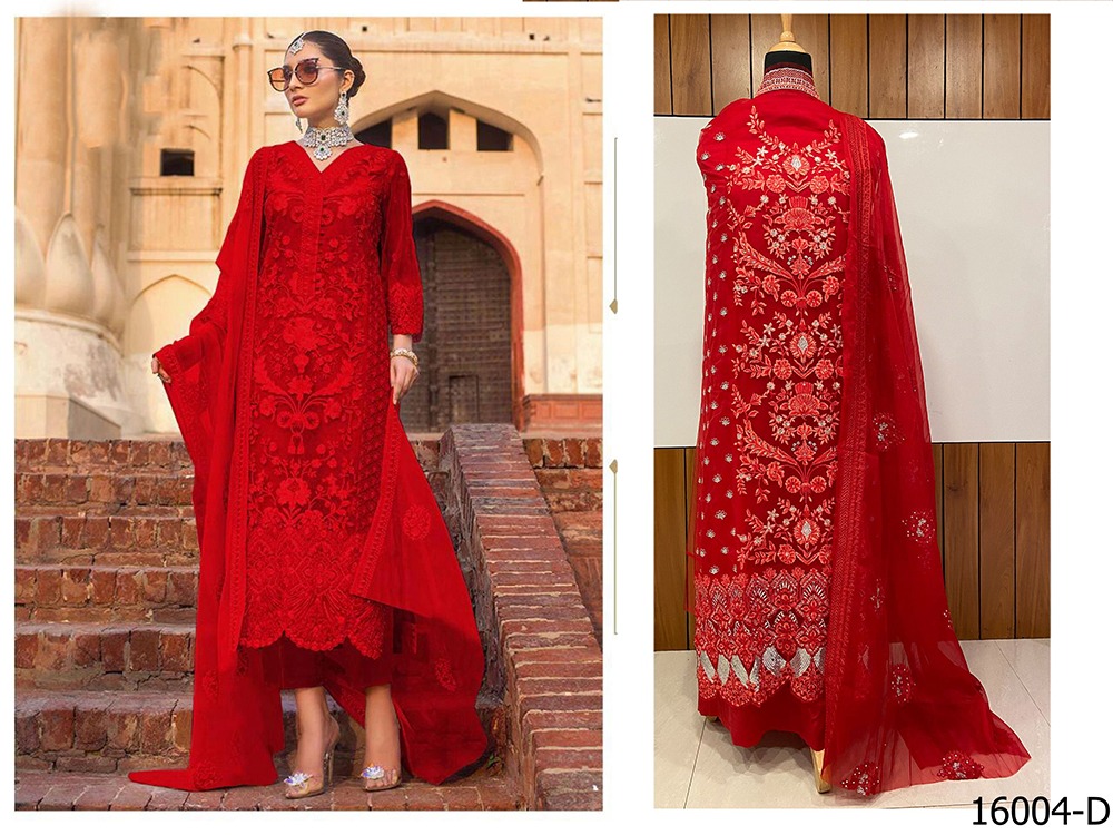 Fc Hoortex 16004 Colours Collection Of Soft Net Heavy Embroidered Suit