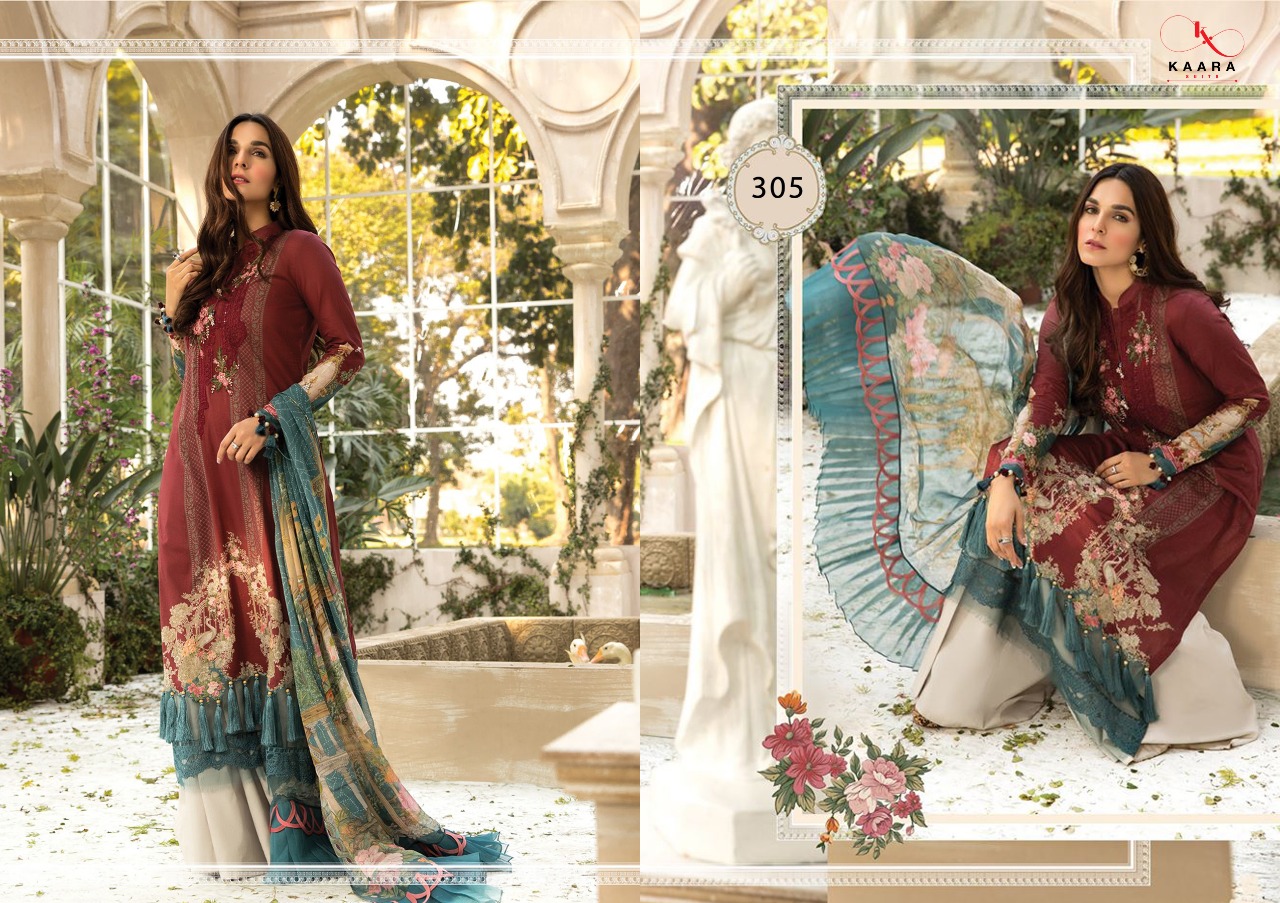 Fc Kaara Presents M Print 2 Pure Cotton Digital Printed And Heavy Embroidered Pakistani Suit