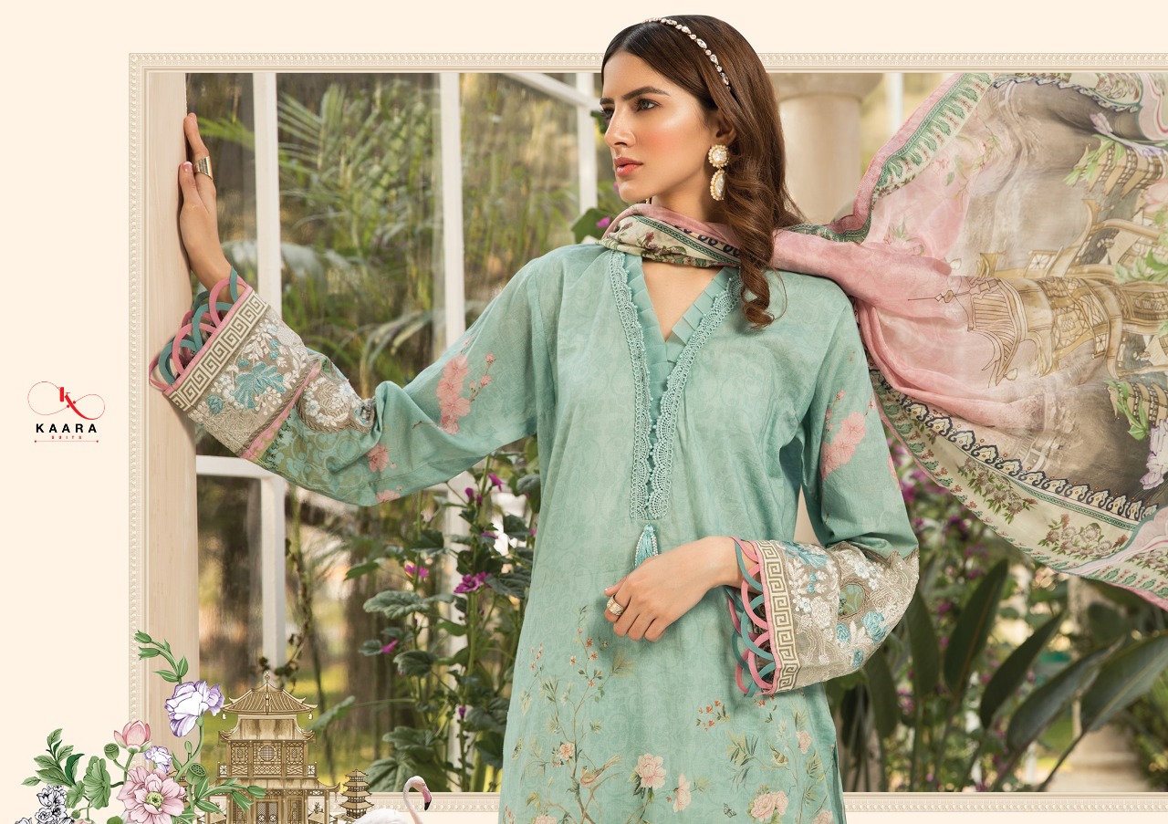 Fc Kaara Presents M Print 2 Pure Cotton Digital Printed And Heavy Embroidered Pakistani Suit