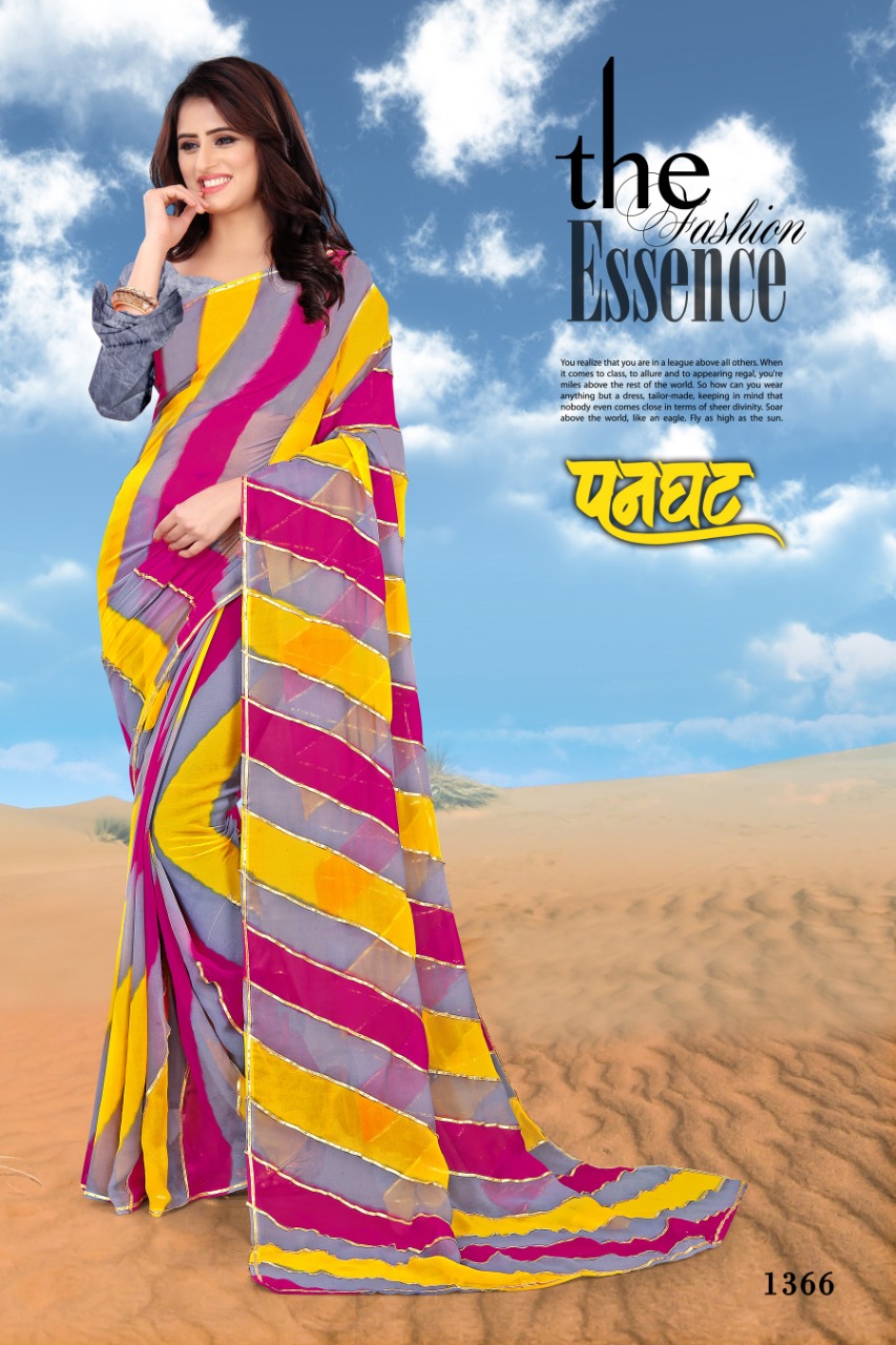 Fc Presents Panghat Collection Of Georgette Leheriya Print Sarees
